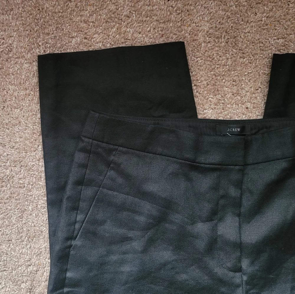 NWT!J.Crew $119 Kate Black Straight Leg Four Season Stretch Plus Sized Pants 14